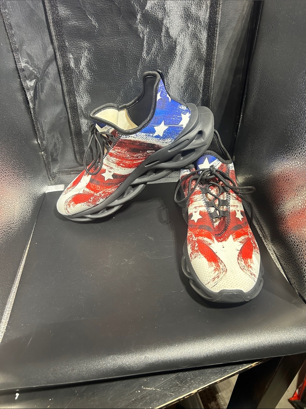 Men's Patriotic Red White Blue Athletic Sneakers